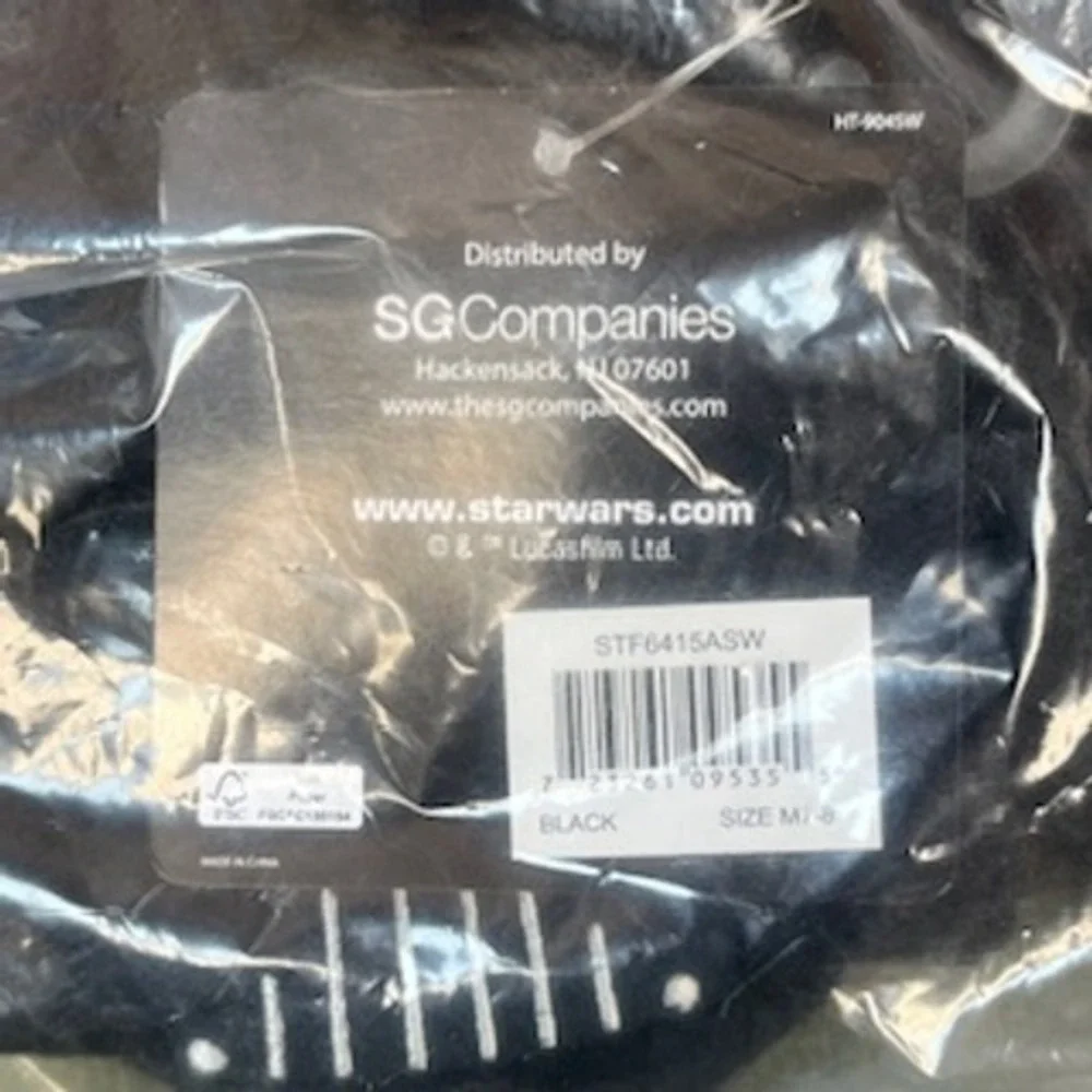 Star Wars Darth Vader Black Slippers M 7-8 Youth Child‎ Cozy Indoor Shoes